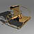 Luxury Gold Armchair 3D model small image 1