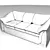 Title: Elegant Triple Section Divan 3D model small image 1