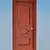 Self-Assembled Wooden Door + Handle 3D model small image 1