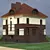  Rustic Brick Country House 3D model small image 1