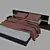 Cozy Sleep: Bed with Bedspread & Pillows 3D model small image 1