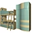 Flexible Double Bunk Bed for Kids 3D model small image 1