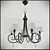 Sparkling Black and Silver Crystal Chandelier 3D model small image 1