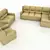 Classic Italian Sofa Set: Venezia 3D model small image 1