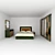 Genesses - Mirrors, dresser, bed, bedside table, coupe doors with textures. 3D model small image 1