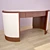 Elegant Cherry Desk with Textured Finish 3D model small image 1
