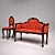 Elegant Baroque Chair & Sofa 3D model small image 1