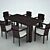 Cozy Dining Set: Table & Chairs 3D model small image 1