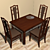 Pseudo Chinese Table & Chairs 3D model small image 1