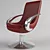 Profi Red Hairdresser Chair 3D model small image 1