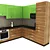 "Palermo Lacquer Kitchen Set 3D model small image 1