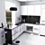 White Kitchen Model 3D model small image 1