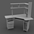 Modern Home Office Desk 3D model small image 1