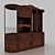 Stylish Textured Wardrobe 3D model small image 1