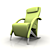 Stylish ROLF BENZ 3100 Leather Armchair 3D model small image 1