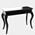 Modern Leather Inlay Entryway Table with Metal Legs 3D model small image 1