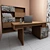 Sleek Workspace Set: Desk & Bookcase 3D model small image 1