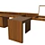 Wood and Metal Writing Desk 3D model small image 1