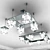 Elegant Ceiling Chandeliers Set 3D model small image 1