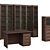 "Sofia" Cabinet - Chocolate Cedar with Venge Bamboo Inlay (7 Pieces) 3D model small image 1