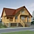 Cozy Log Home with V-Ray Lighting 3D model small image 1