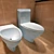 Wall-Mounted Toilet & Bidet Set 3D model small image 1