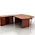 Executive Table with Cabinet and Conference Extension 3D model small image 1