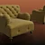 Elegant Classic Armchair 3D model small image 1