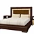 Luxury Italian Bed & Nightstands Set by Turri 3D model small image 1