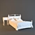 Modern Bed and Nightstand Set 3D model small image 1