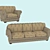 Classic Wooden Sofa Set 3D model small image 1