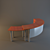 Radius Office Desk with Attached Shelf 3D model small image 1