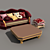 East-inspired Pillow Sofa Set 3D model small image 1