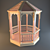 Wooden Garden Gazebo - 2500x2500x3100 3D model small image 1