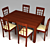 Elegant Dining Set: Table + Chairs 3D model small image 1