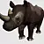 Black Rhino: Wildlife Modeling Mastery 3D model small image 1