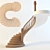 Elegant Curved Staircase 3D model small image 1