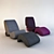 Modern Lounge Chair with Footrest 3D model small image 1