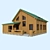 Rustic Log Home Retreat 3D model small image 1