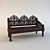 Indian Wooden Sofa 3D model small image 1