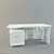 Glossy White Girls' Table 3D model small image 1