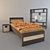 Kokeshi Kids Bed with Shelves 3D model small image 1