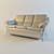 Sleek Bone Sofa 3D model small image 1