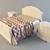 Elegant Chinese Bed Set 3D model small image 1