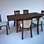 Modern Dining Set with Textured Chair and Table 3D model small image 1