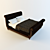 Gentleman's Leather Sleigh Bed 3D model small image 1