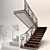 Classic Style Wrought Iron Railing Decorative Ladder 3D model small image 1