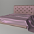 Silk-Covered Double Bed 3D model small image 1