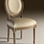 Vintage Louis Round Button Side Chair 3D model small image 1