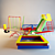 Playground Equipment: Sandbox, Rocker-Balance, Swings, Carousel, Slide, Bench 3D model small image 1